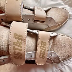 Golden Goose Beige Strap Sneakers